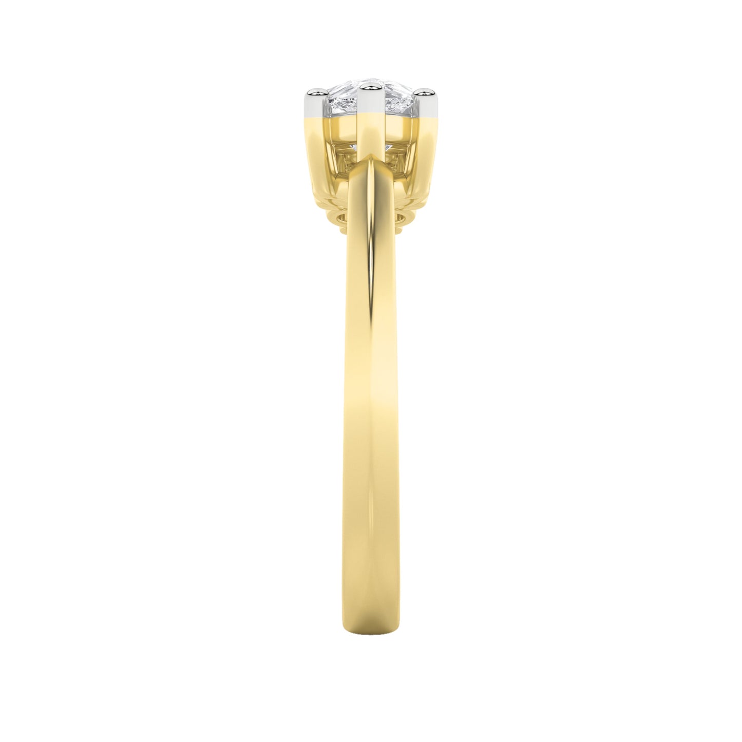 1Cttw Pear Shaped Lab Grown Diamond (F/VS) East West Fashion Ring in 14K Gold