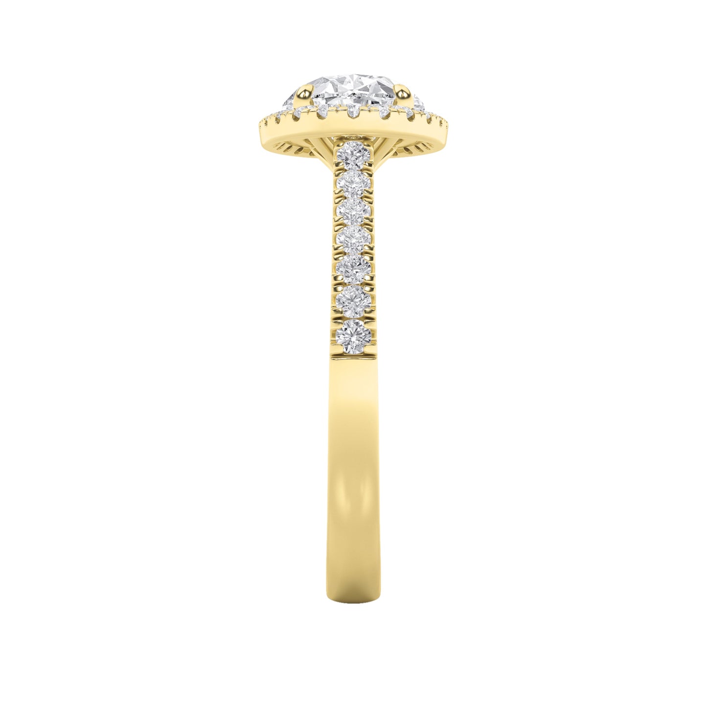 2Cttw Oval Shaped Lab Grown Diamond (F/VS) East West Accented Solitaire Ring in 14K Gold