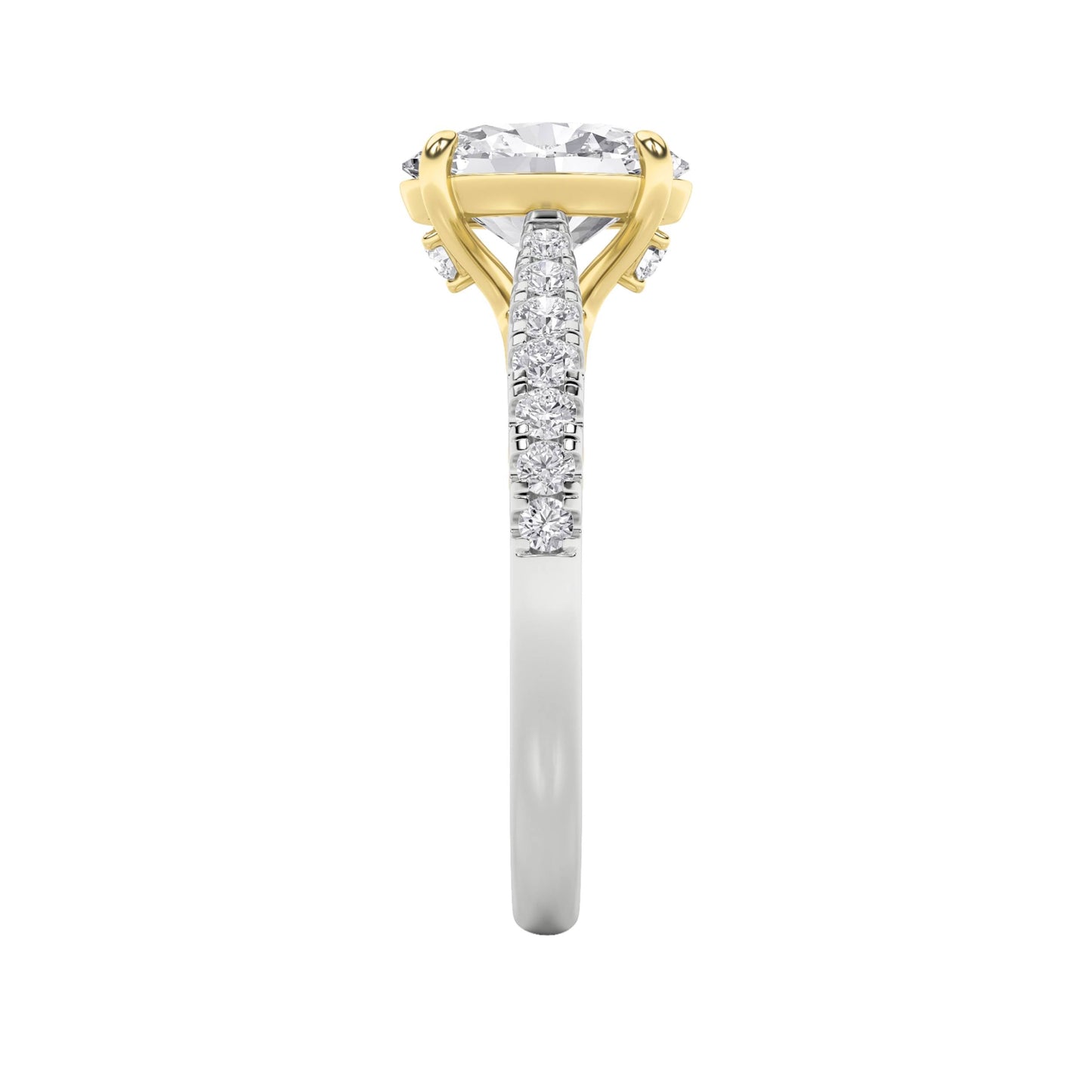 2Cttw Oval Shaped Lab Grown Diamond (F/VS) Solitaire Engagement Ring in 14K Gold