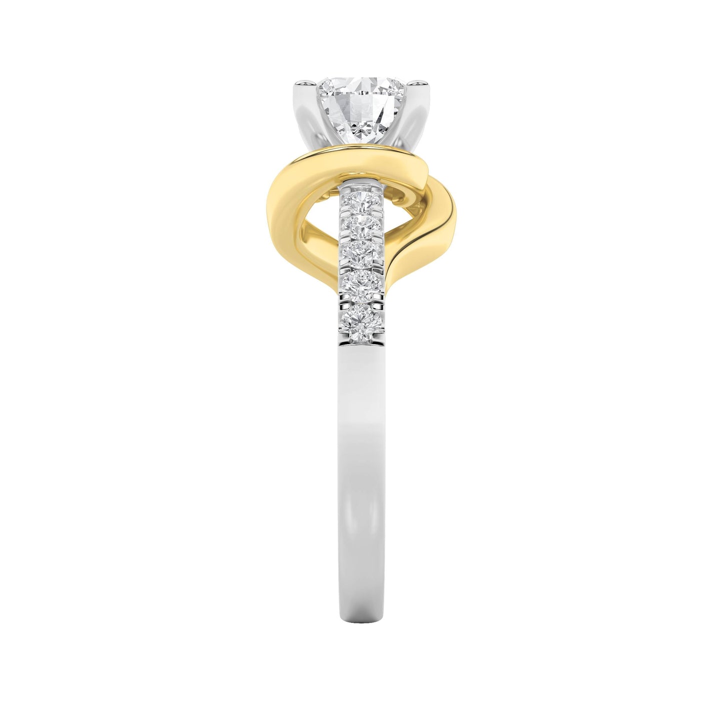 2Cttw Round Shaped Lab Grown Diamond (F/VS) Ring in 14K Gold