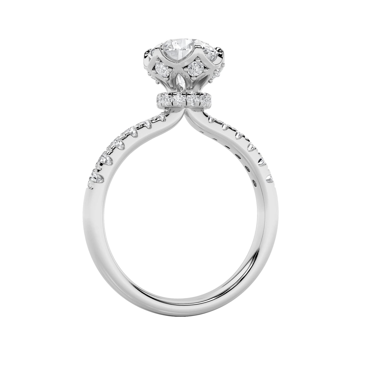 2Cttw Round Shaped Lab Grown Diamond (F/VS) Solitaire Engagement Ring in 14K Gold