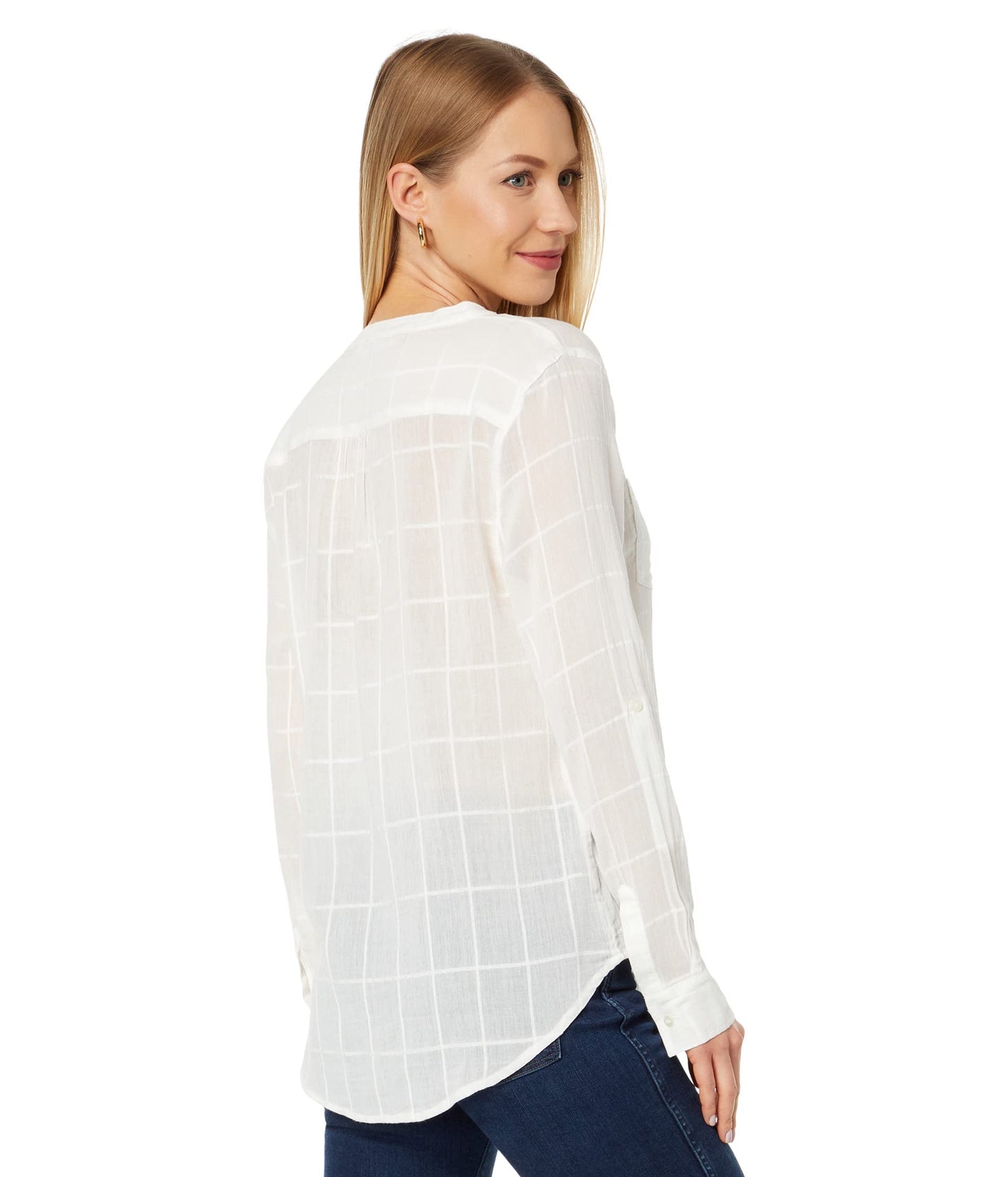 Carve Designs Women's Dylan Textured Tunic 3 Button Closure V Neck Relaxed Fit