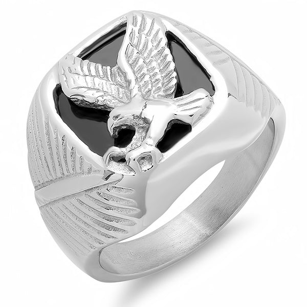 Black Onyx Eagle Statement Ring