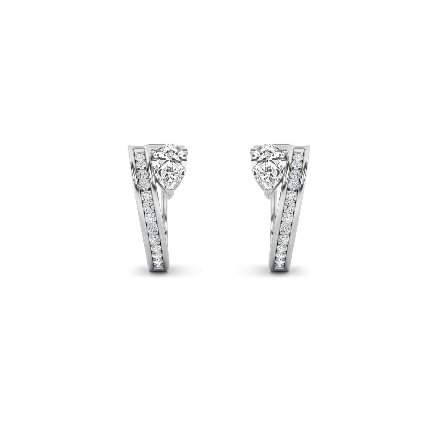 1.25Cttw Pear Shaped Lab Grown Diamond (F/VS) Fashion Earrings in 14K Gold