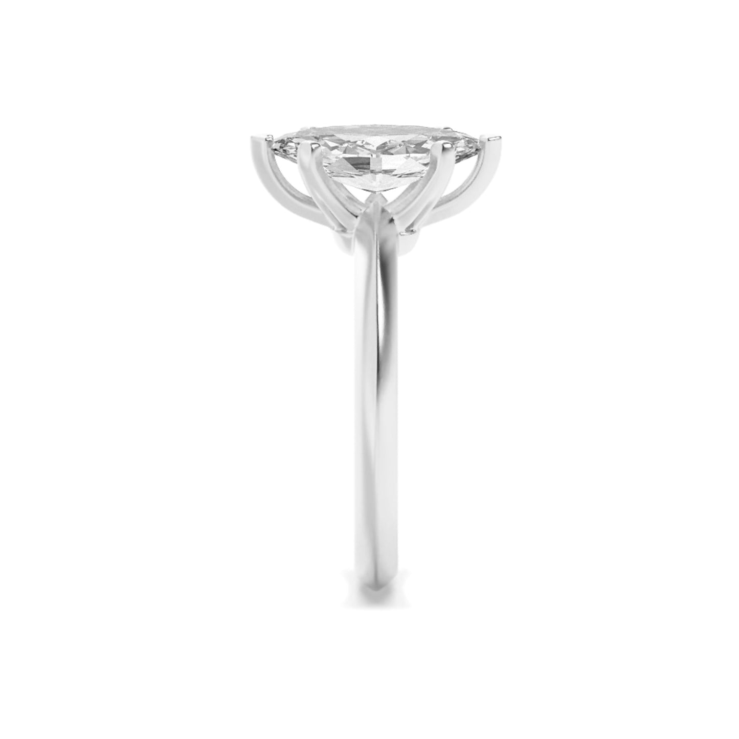 2Cttw Marquise Shaped Lab Grown Diamond (G/VS) Knife Edge Shank Solitaire Engagement Ring in 14K Gold