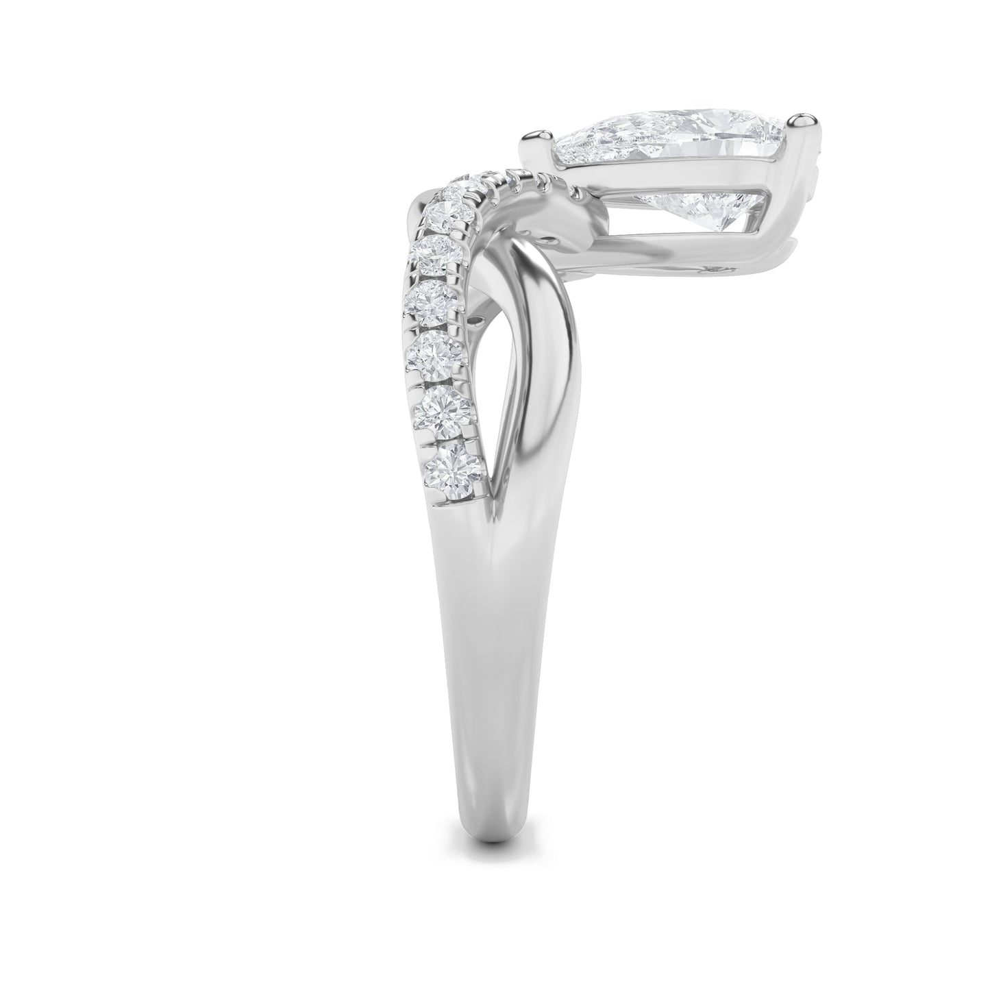 1.5Cttw Pear Shaped Lab Grown Diamond (F/VS) Fashion Solitaire Engagement Ring in 14K Gold