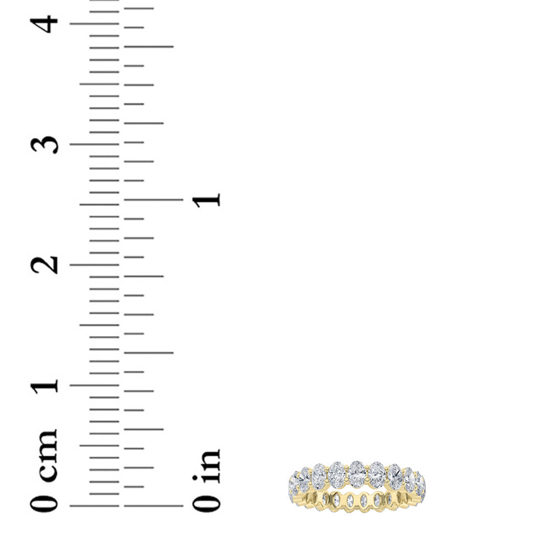 4Cttw Oval Shaped Lab Grown Diamond Split Prong Eternity Ring in 14K Gold (F/VS)