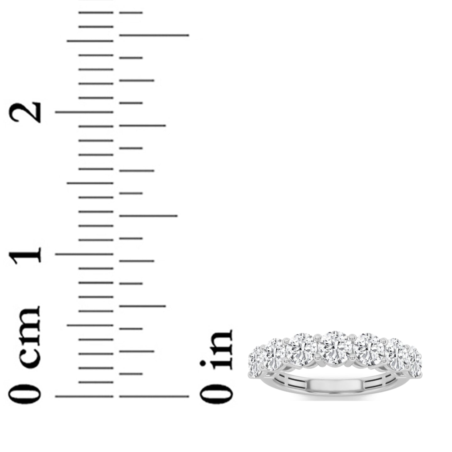 3Cttw Round Shaped Lab Grown Diamond (F/VS) Seven Stone Band Ring in 14K Gold