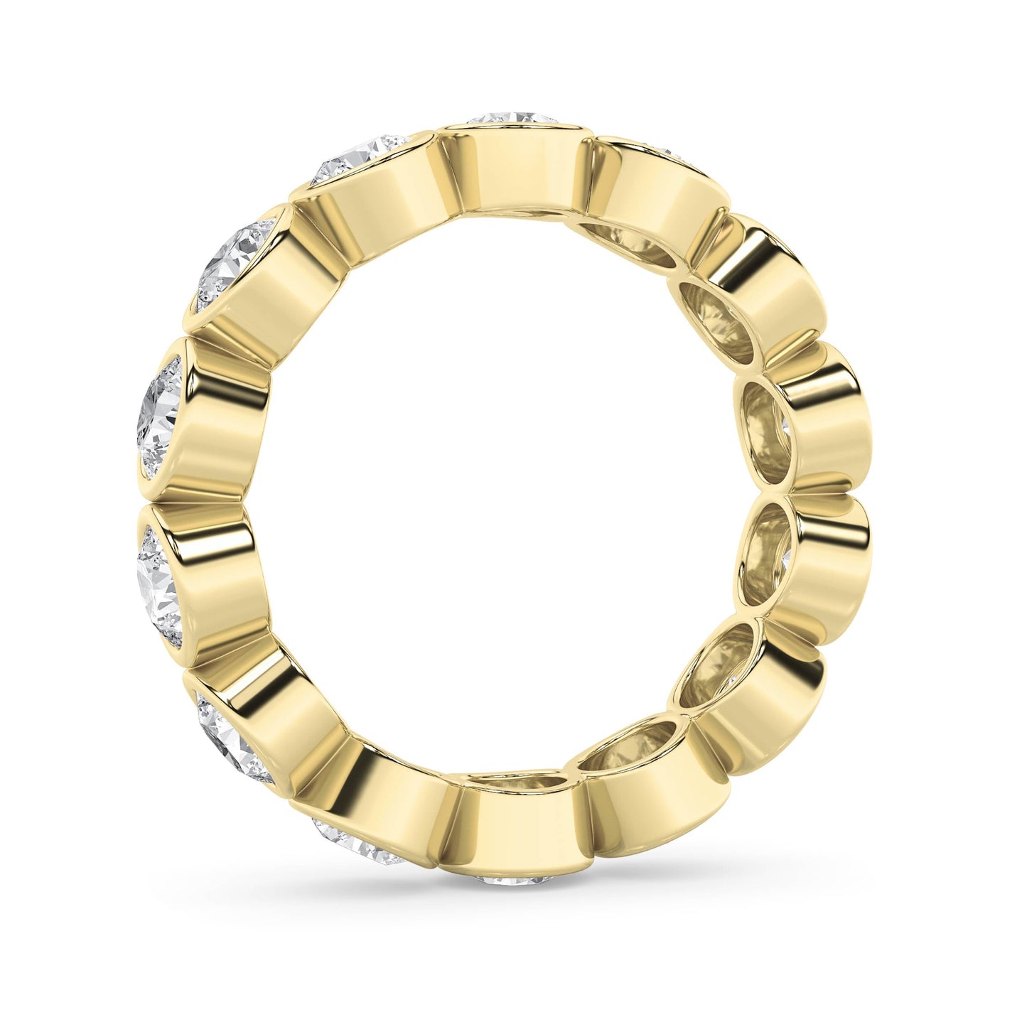 3Cttw Round Shaped Lab Grown Diamond (F/VS) Eternity Band Ring in 14K Gold