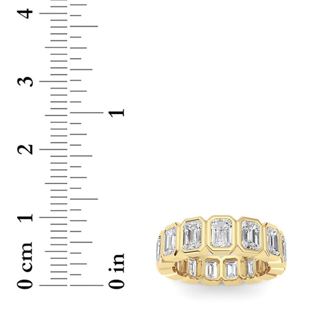 3.75Cttw Emerald Shaped Lab Grown Diamond (F/VS) Eternity Band Ring in 14K Gold