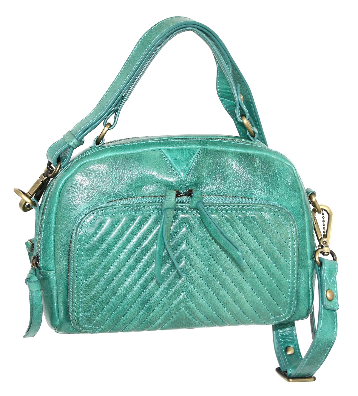 Nino Bossi Katia Leather Cross Body Bag - Turquoise
