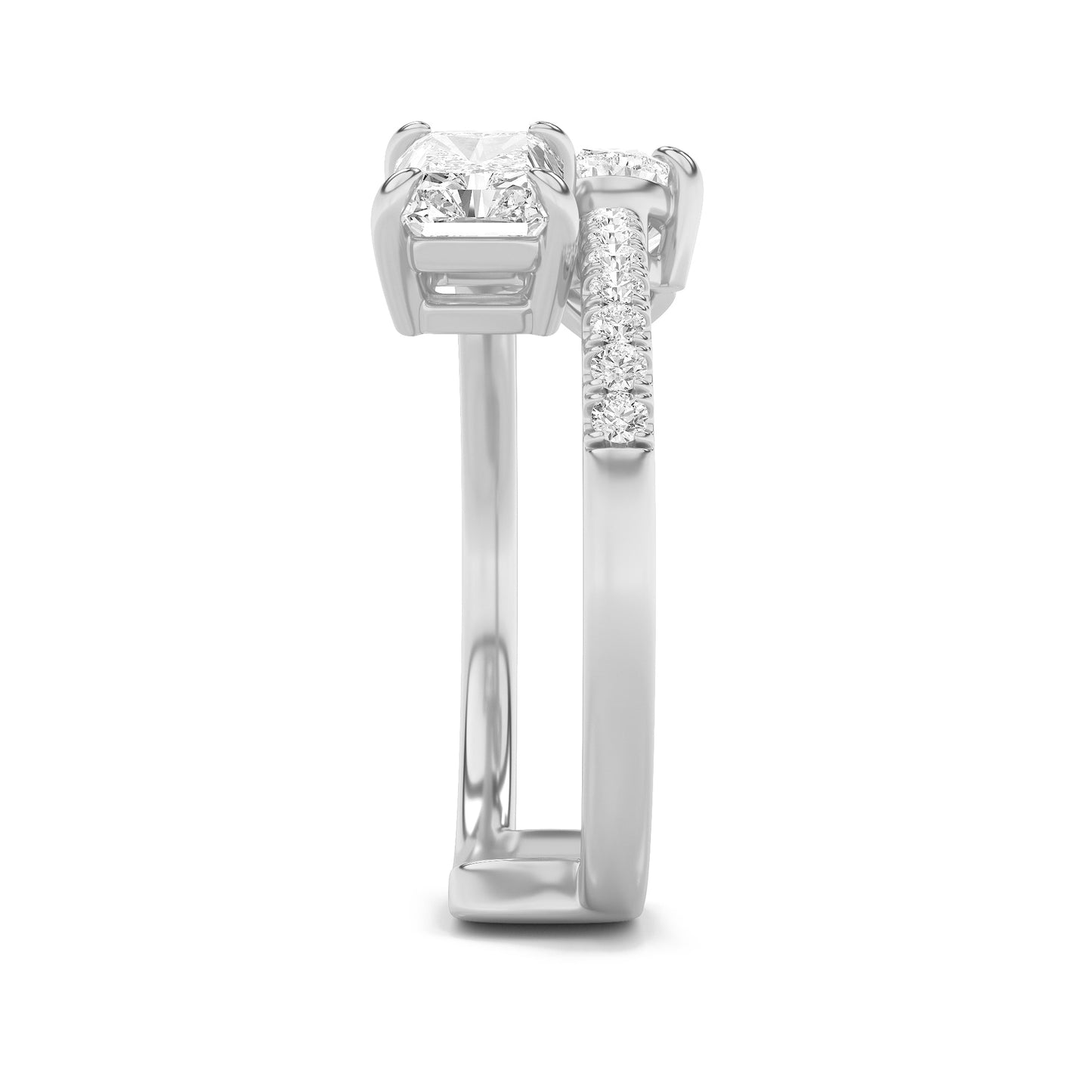 1.5Cttw Pear Shaped Lab Grown Diamond (F/VS) Toi et Moi Fashion Ring in 14K Gold