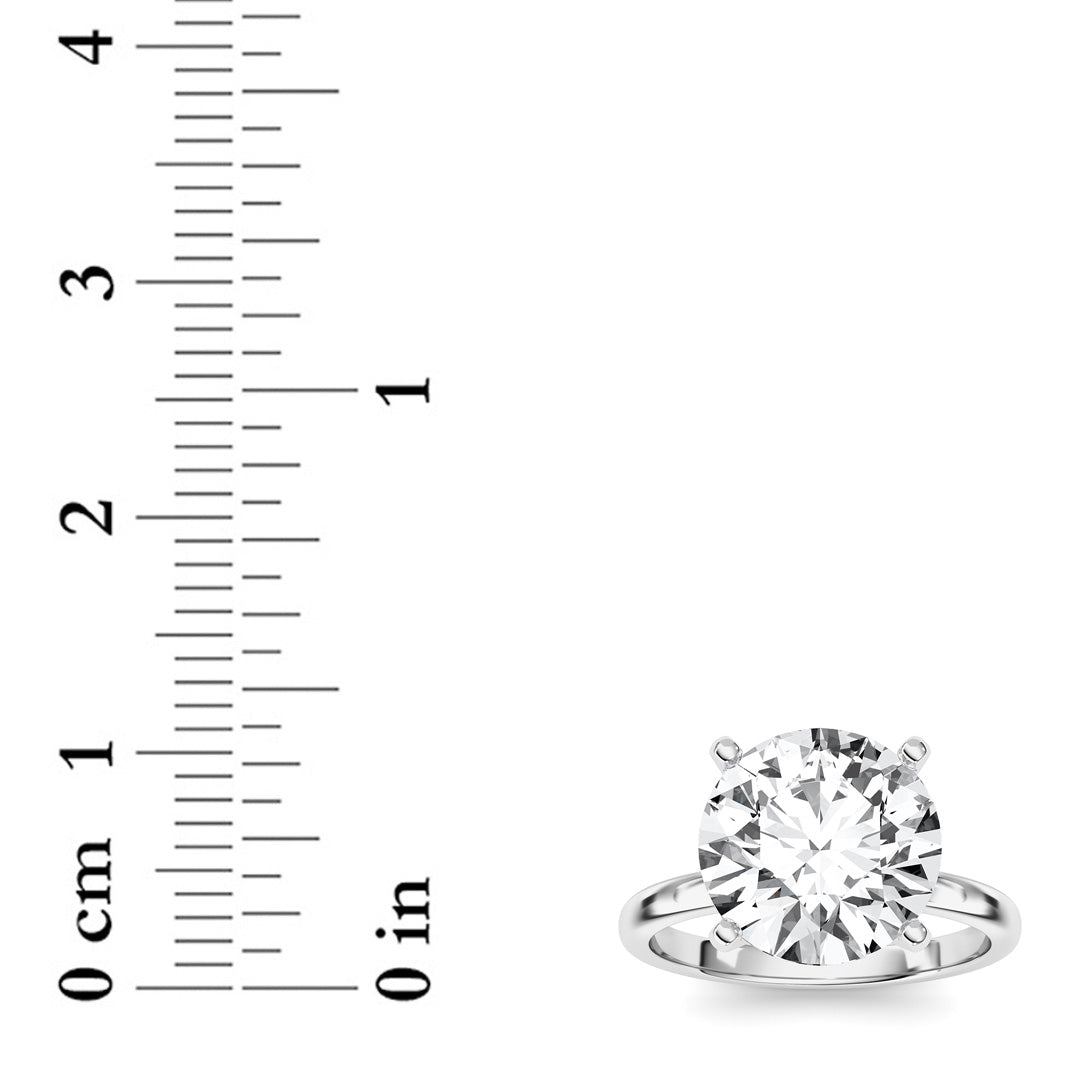 5Cttw Round Shaped Lab Grown Diamond Classic Solitaire Ring in 14K Gold (F/VS)