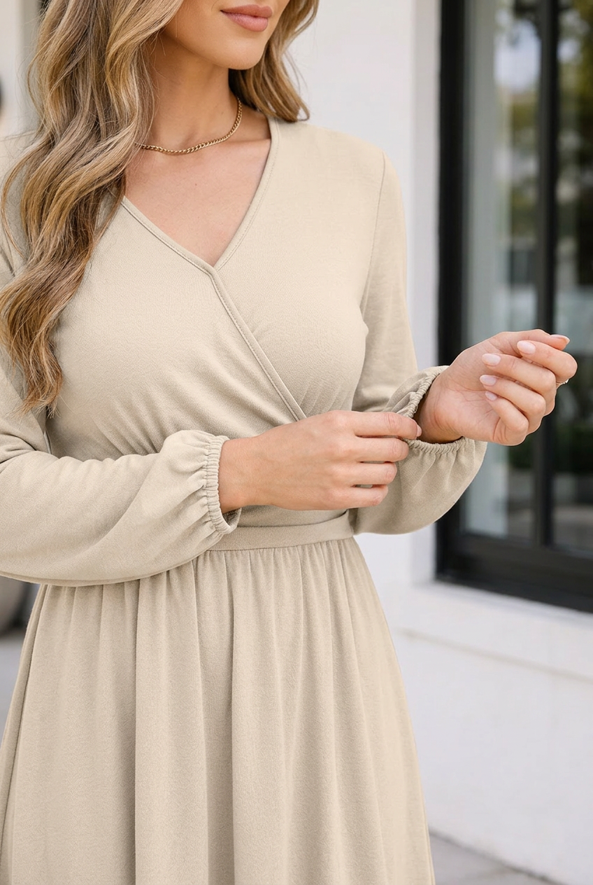Threaded Pear Zhavia Long Sleeve Mini Dress