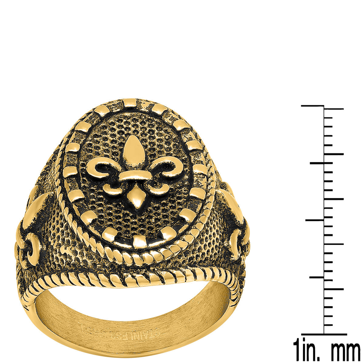 18k Gold plated Stainless Steell Fleur De Lis Ring
