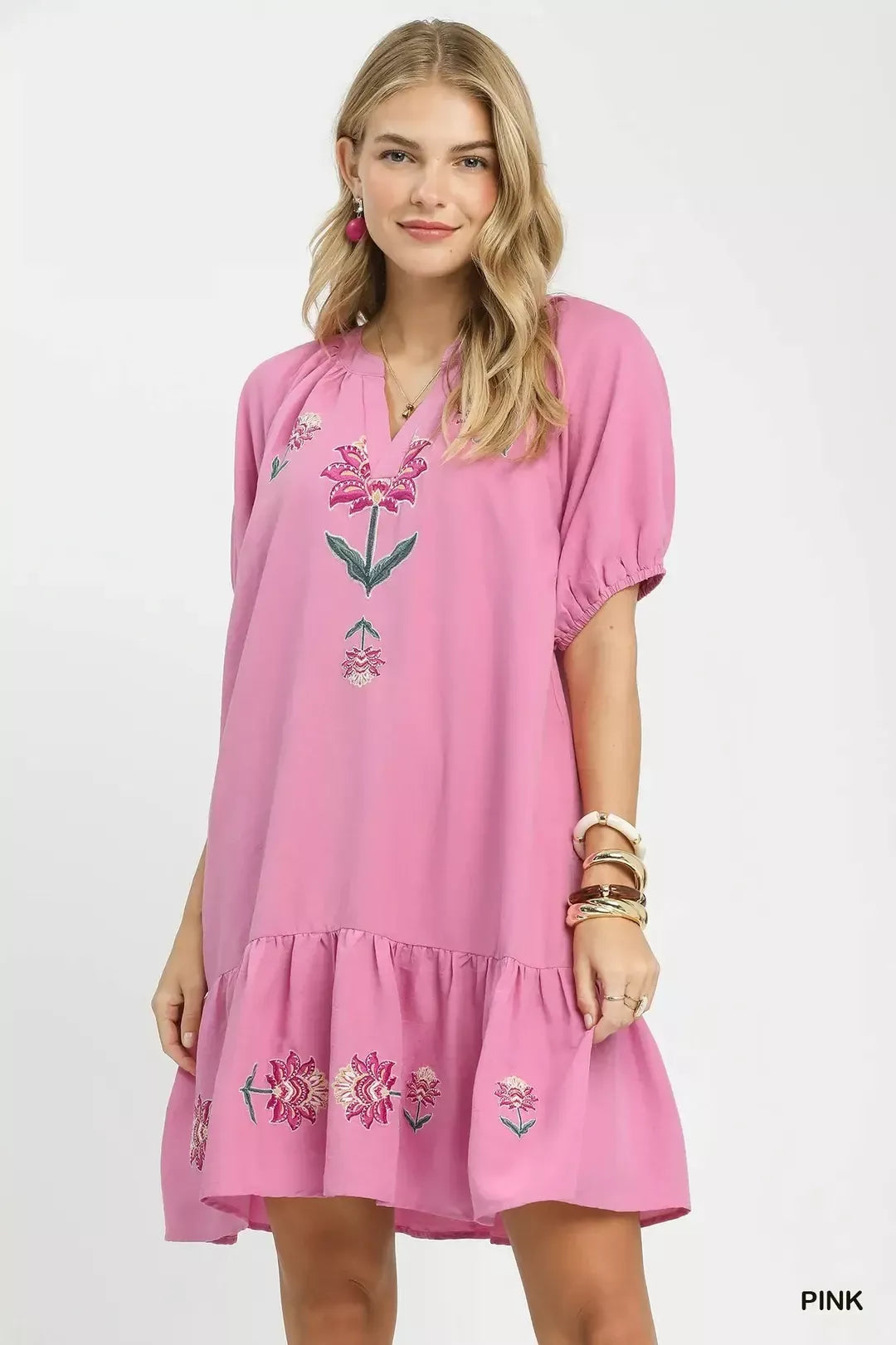 umgee embroidered dress UMGEE COPYRIGHT PRINT Embroidered Boho Tunic Dress Brown Earth Tone Mix