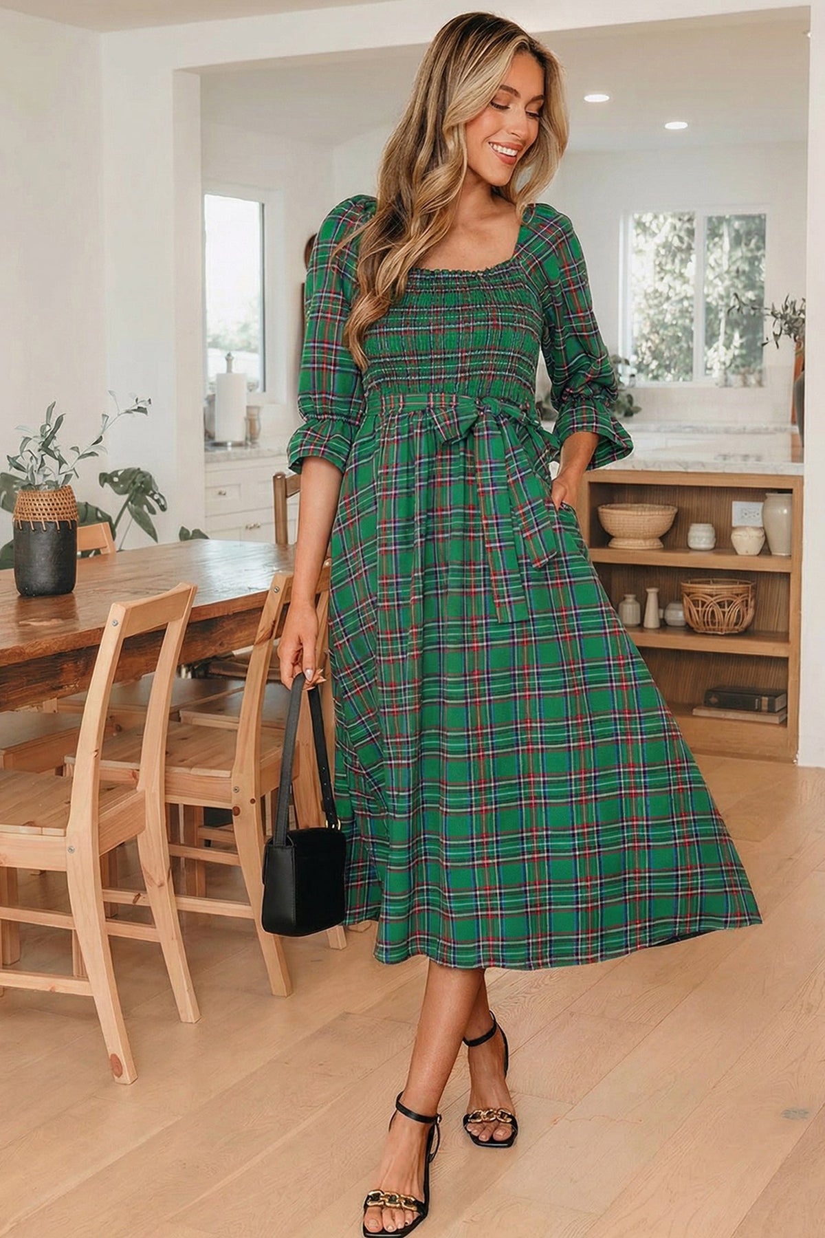 Threaded Pear Scarlett Waist Flared Midi Dress