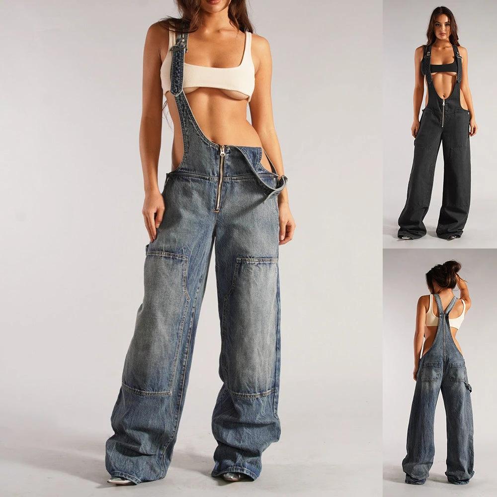 Y2K Denim Overalls - Zipper Suspender Jumpsuit Streetwear – Zulily