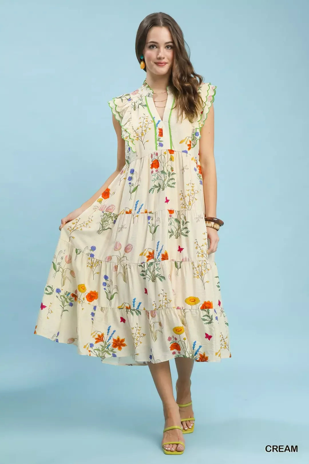 tiered midi dress casual Kippa Tiered Midi Dress