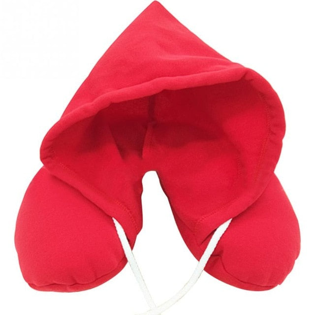 U shaped Neck Pillow soft Hooded Neck pillow for Travel