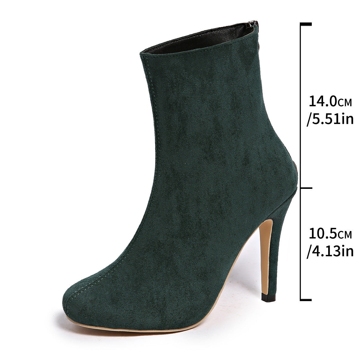 Women’s Suede High Heel Ankle Boots – Figure-Flattering Elegant Booties