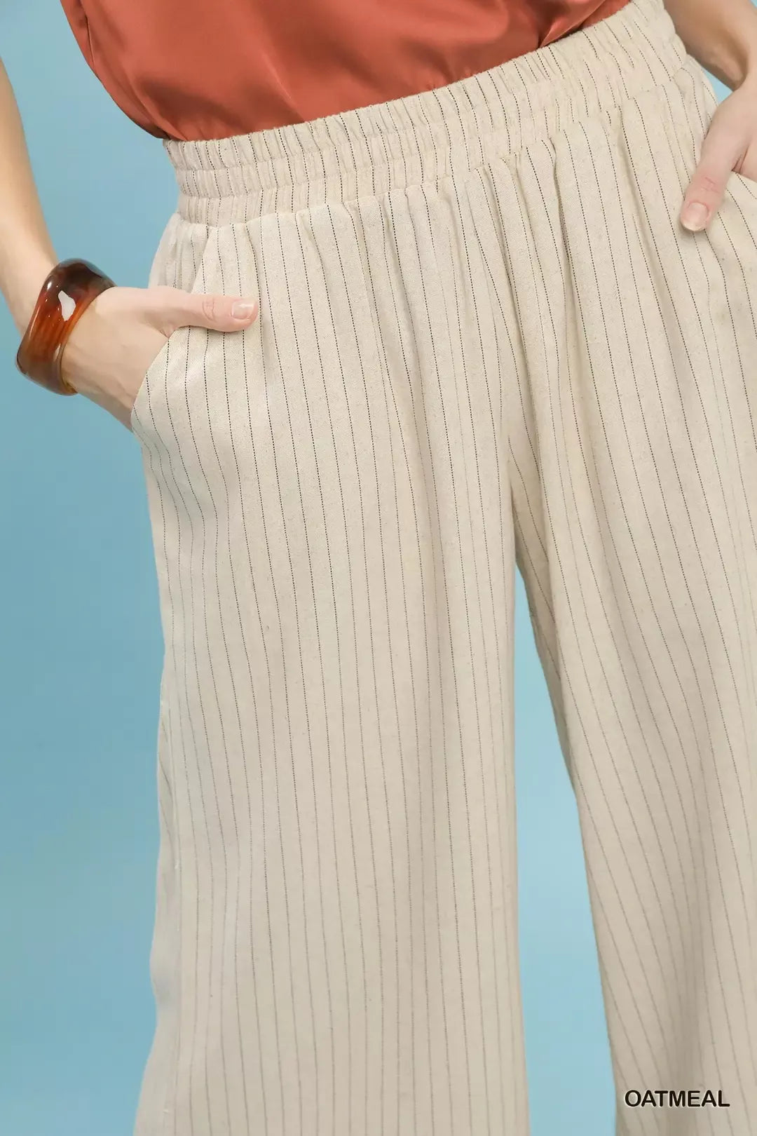 Umgee Pinstripe Wide Leg Pants