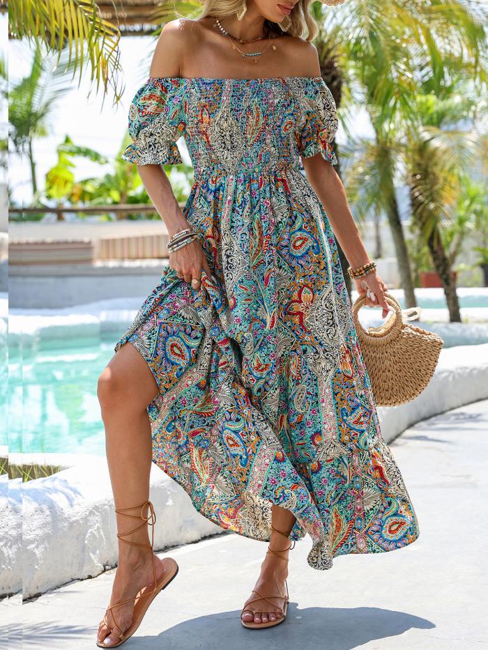 paisley one shoulder dress Floral Paisley One-Shoulder Dress