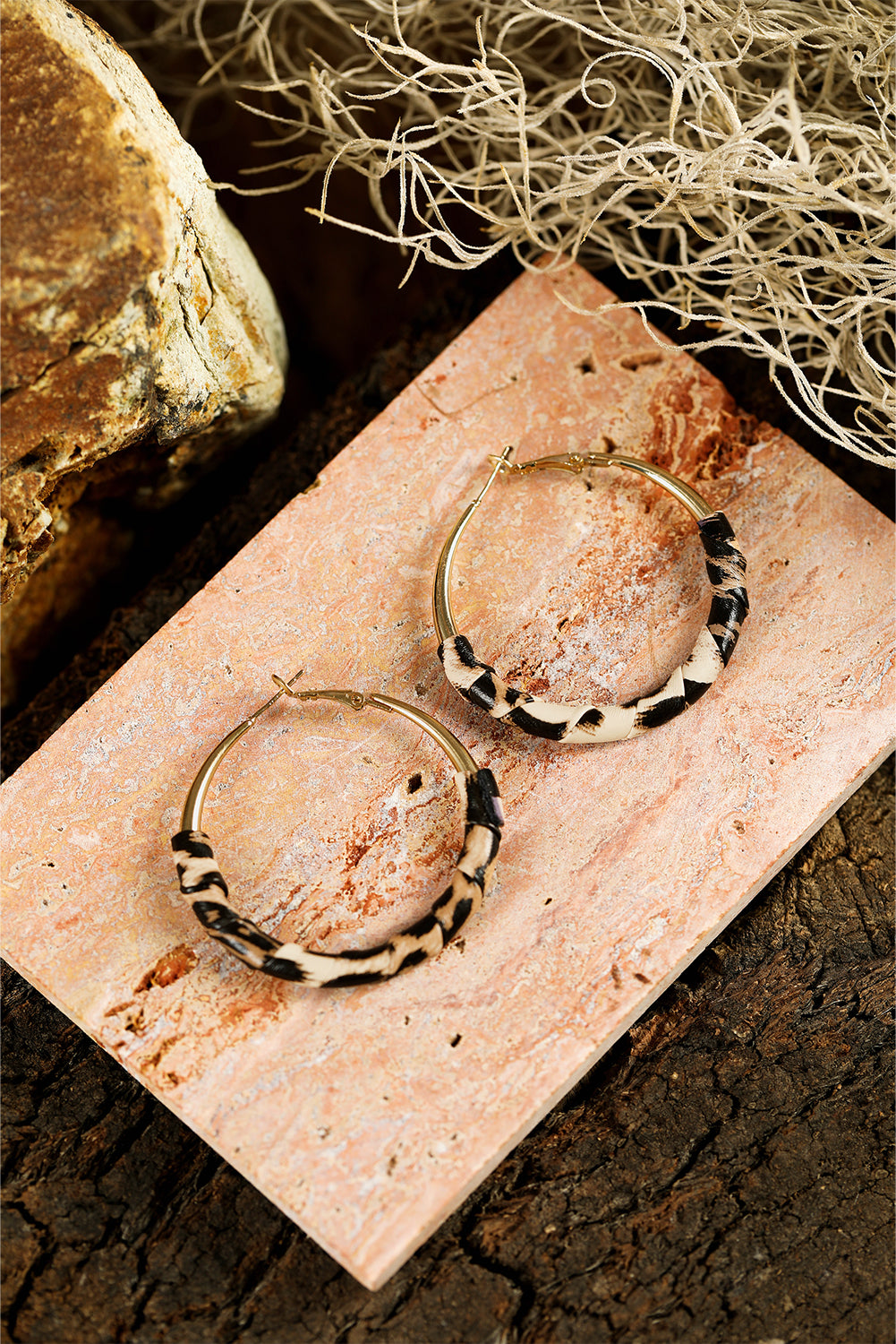 Threaded Pear Lettie Plated Detail Hoop Earrings