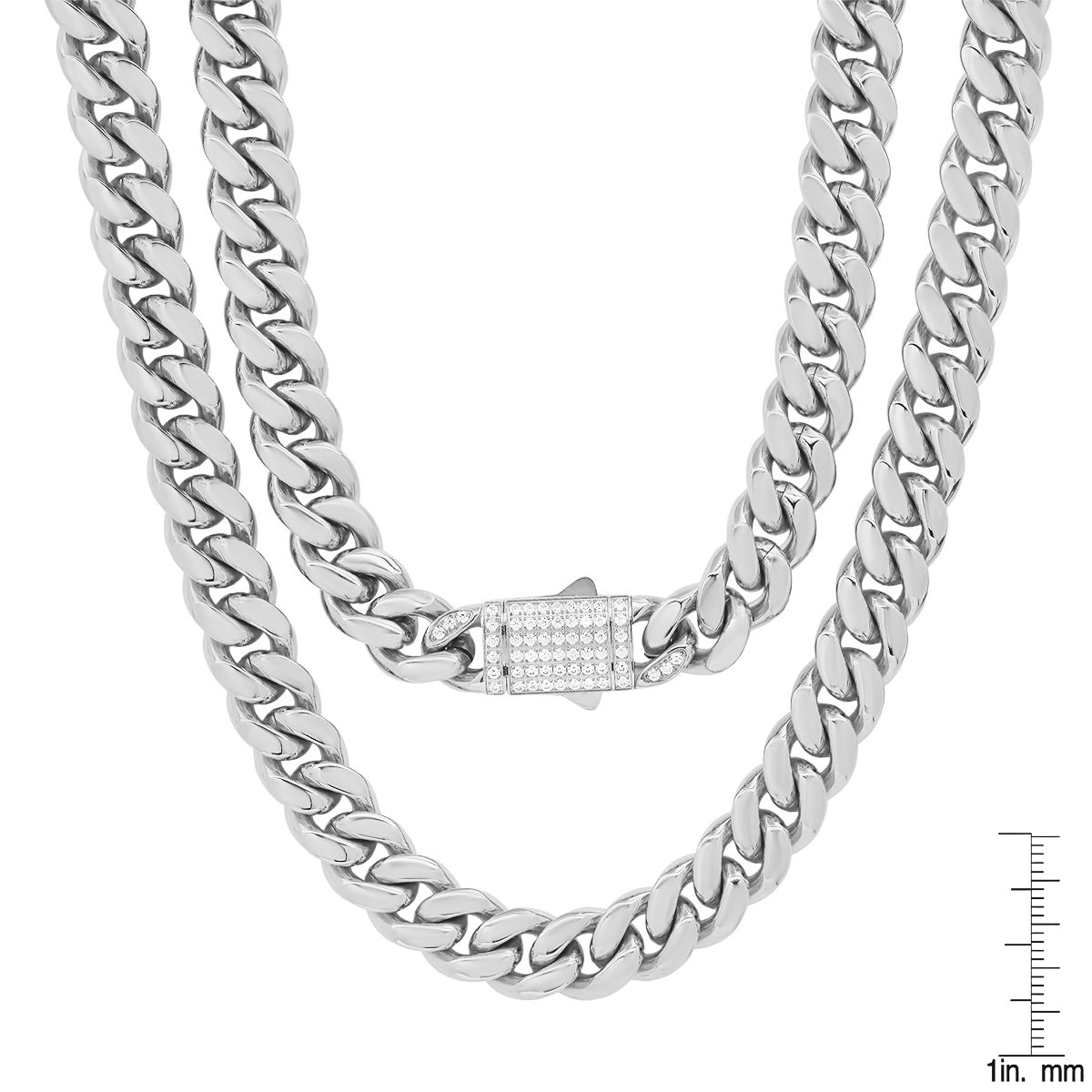 Pavé Lock Cuban Chain Necklace