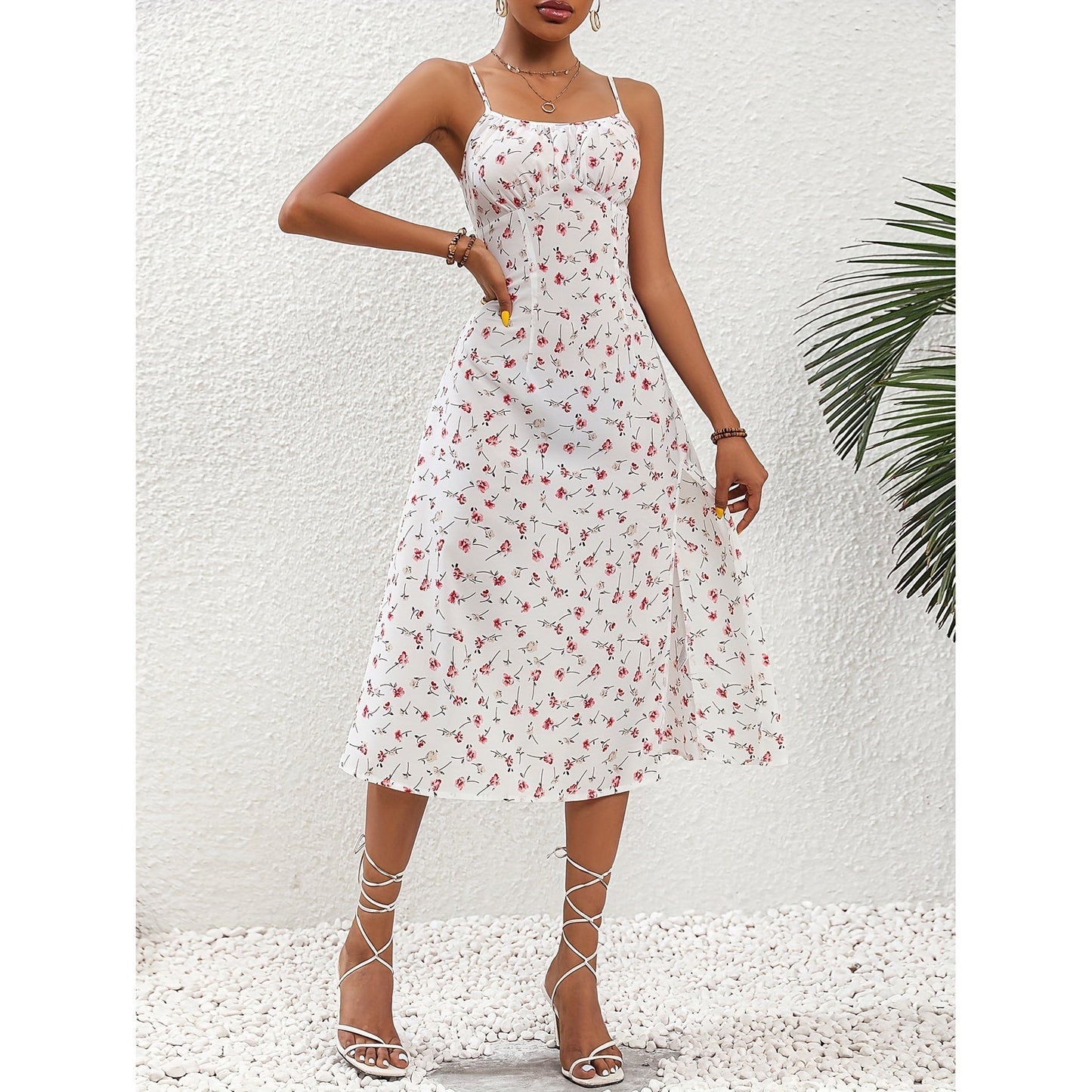 đ¸ Women's Polka Dot Suspender Maxi Dress â Summer Elegance with a Flirty Twist