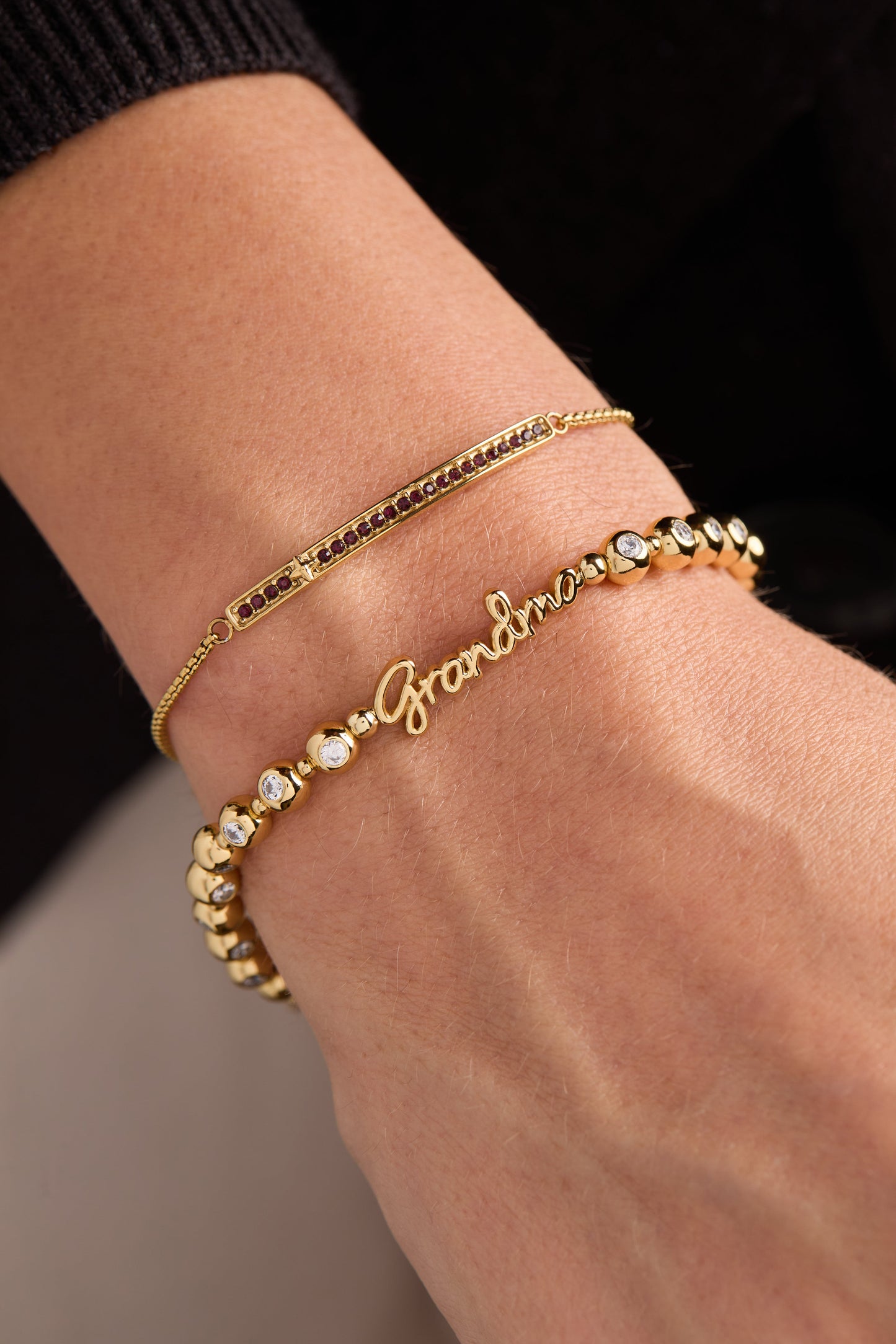 Grandma Elongated Crystal Stretch Bracelet