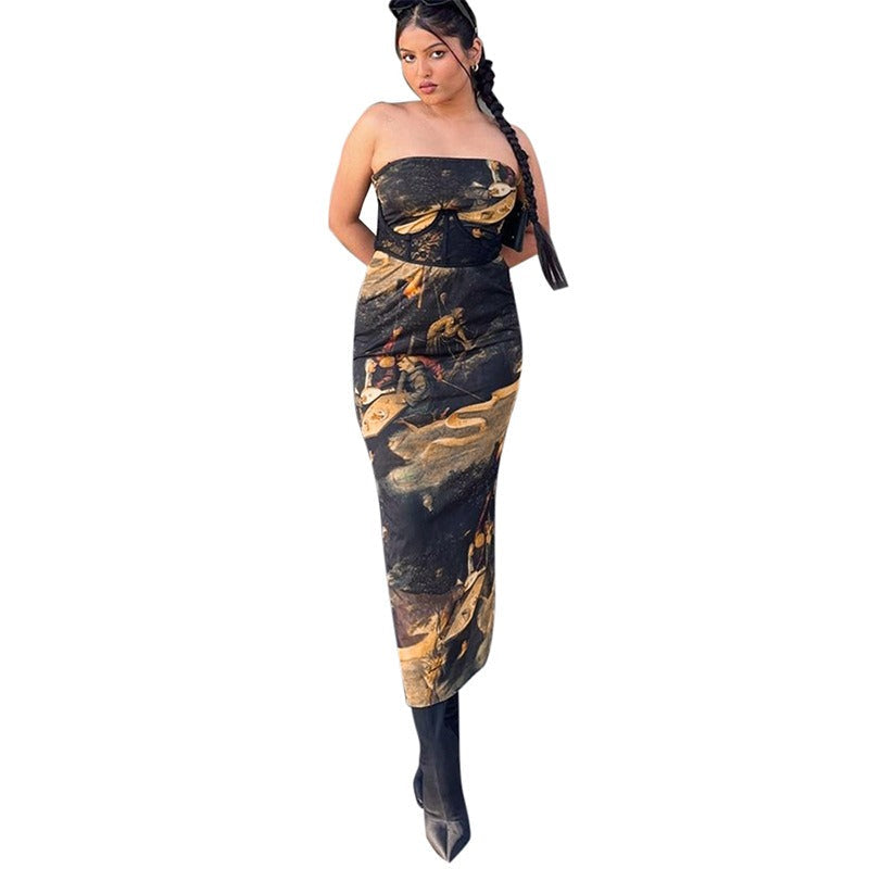 đ Summer Strapless Printed Tube Dress â Slim Fit Bodycon Mini