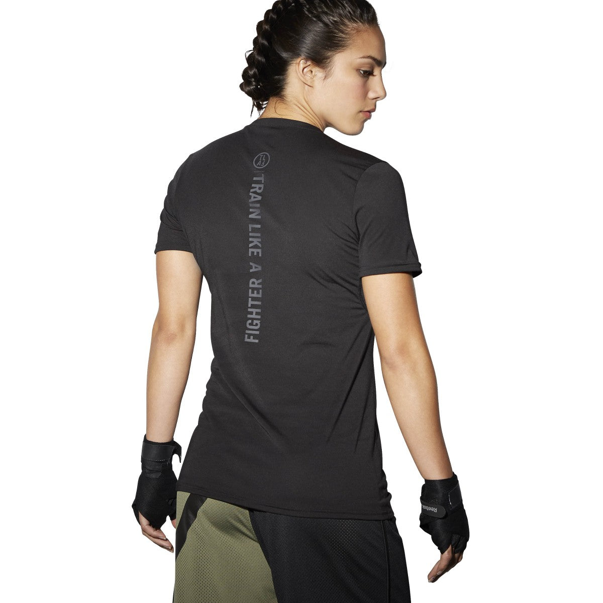 Reebok Women's Train Like A Fighter Perf Short Sleeve V Tee