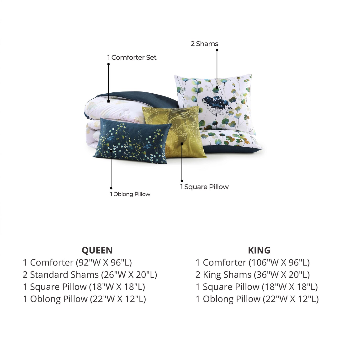 Bebejan Abstract Vines 5 Piece Reversible Comforter Set