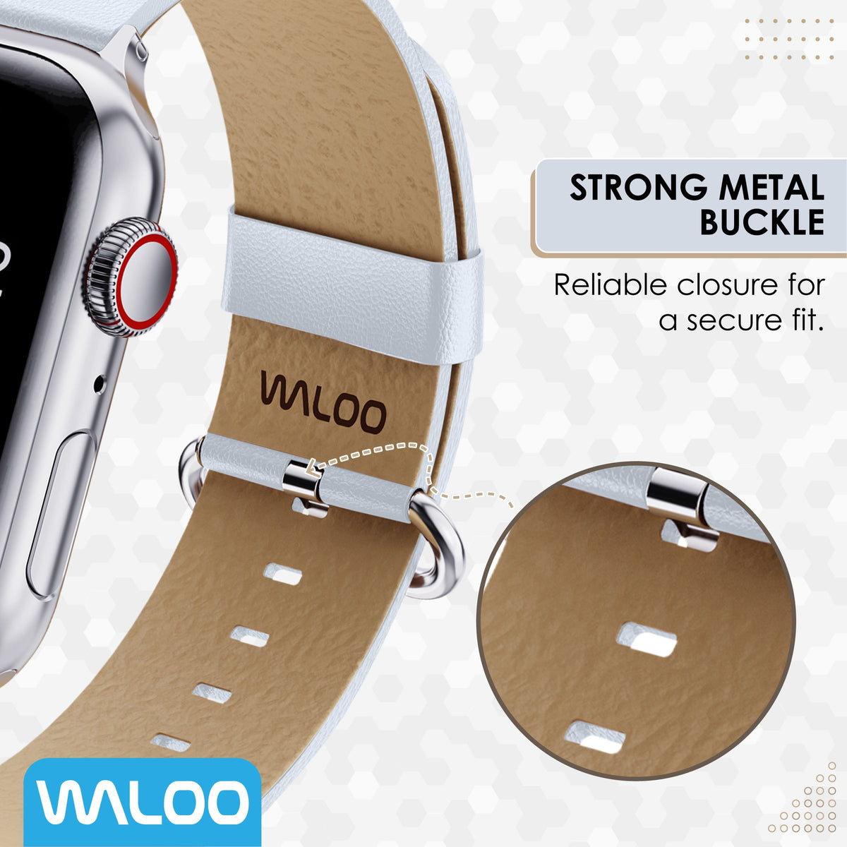 Waloo Leather Grain Band For Apple Watch