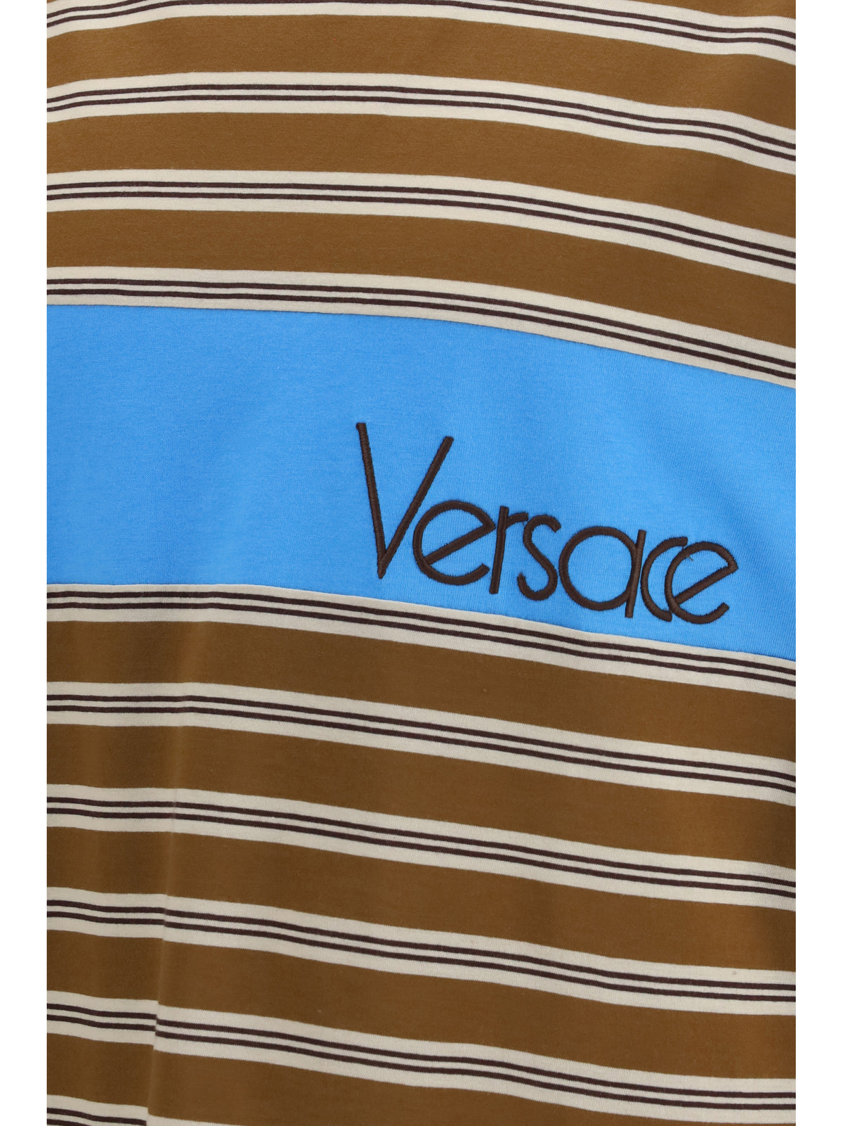 Cotton T-Shirt Striped Chestnut/Beige/Chocolate