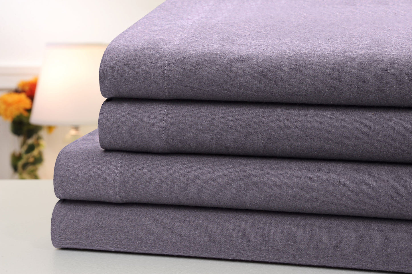 Bibb Home 4 Piece Printed or Solid Heavyweight Flannel Sheet Set
