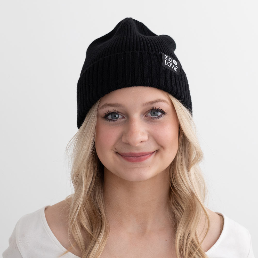 Badass Cotton Cashmere Beanie | Black