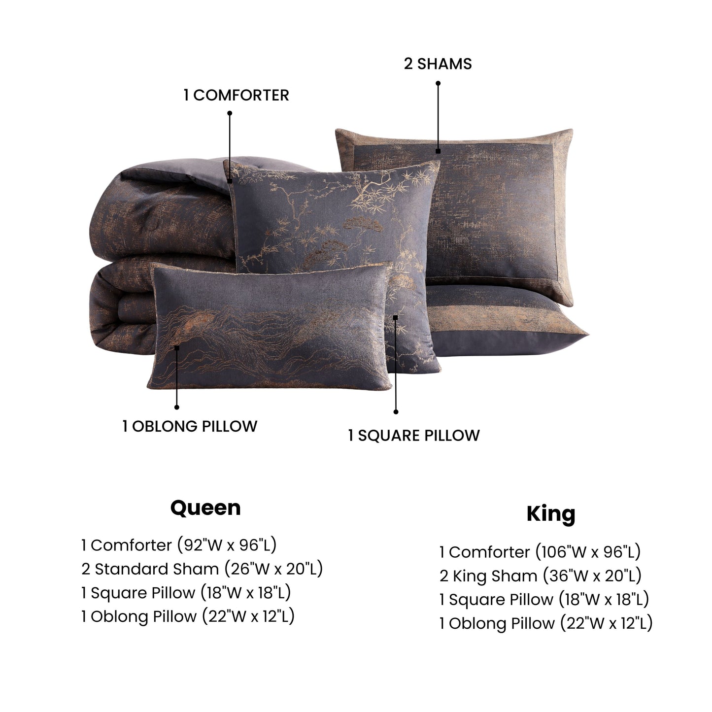 Bebejan Texture Jacquard 5 Piece Comforter Set