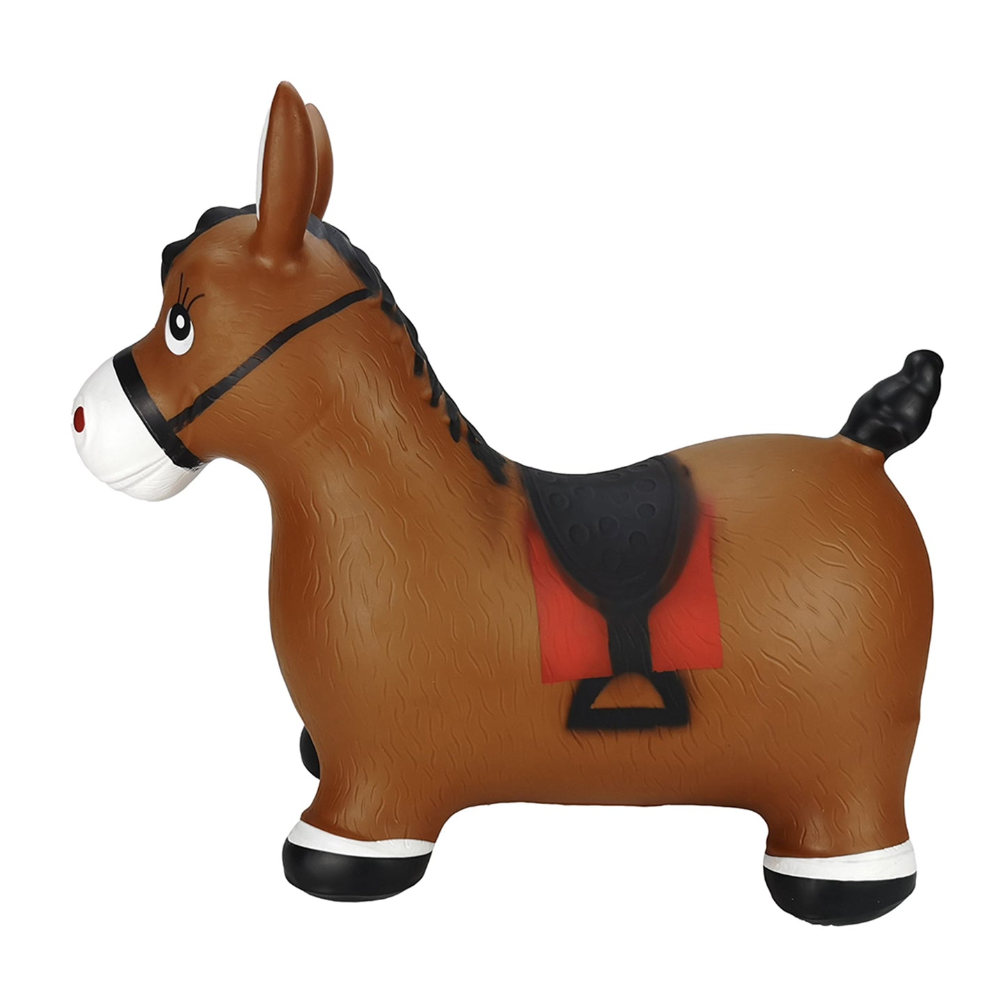 BounceZiez Inflatable Bouncy Ride-On Hopper with Pump - Brown Horse