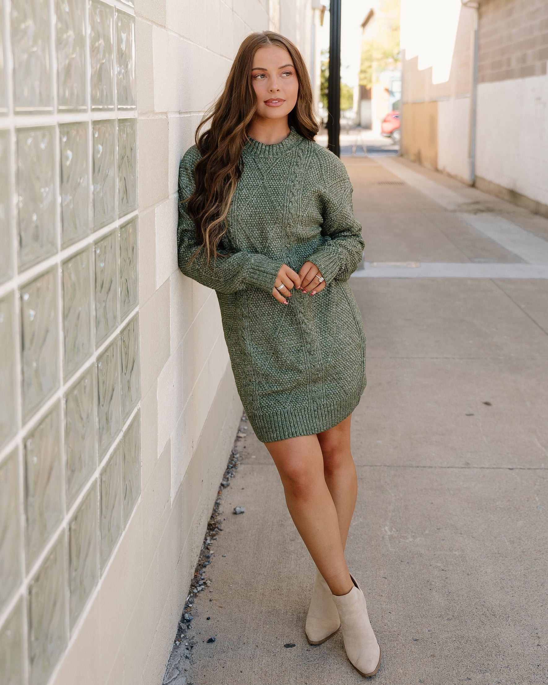 cable knit cold shoulder sweater dress Excluded-FF26