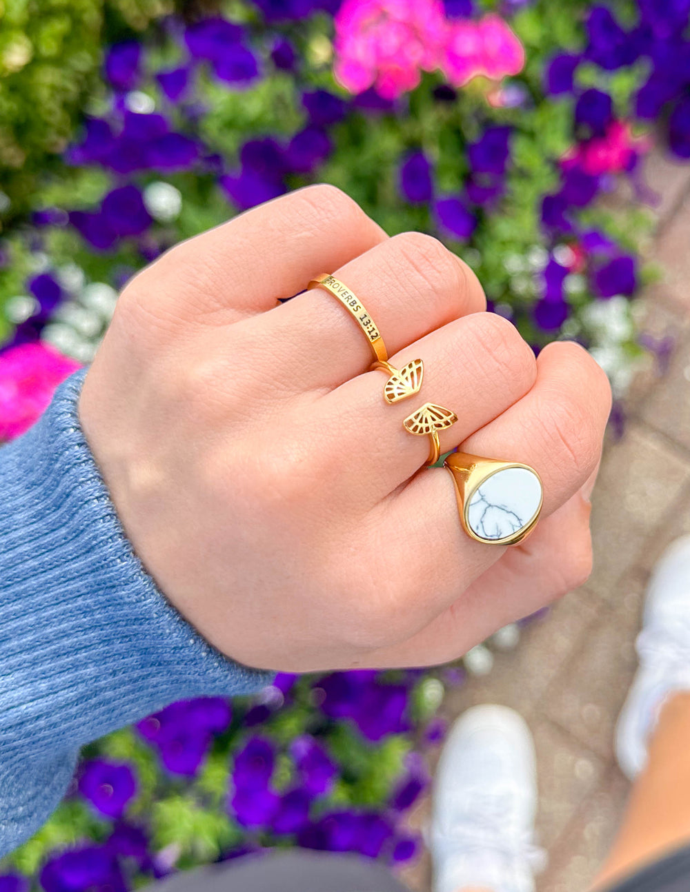 Elevated Faith Howlite Stone Ring