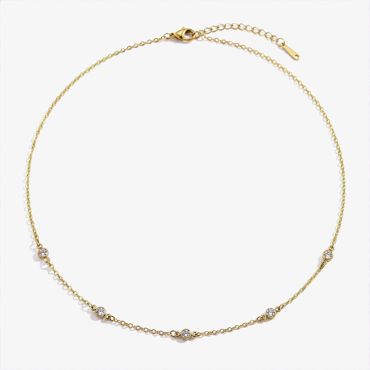 Mint & Lily Dainty Crystal Station Necklace