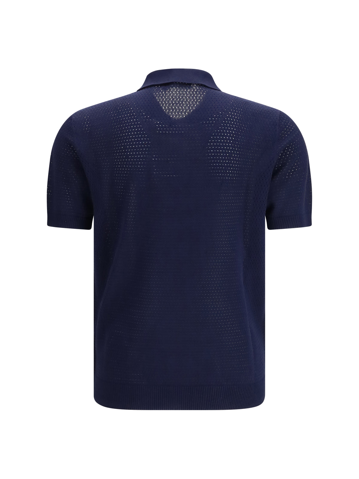 Short-Sleeve Knit Polo Shirt Navy