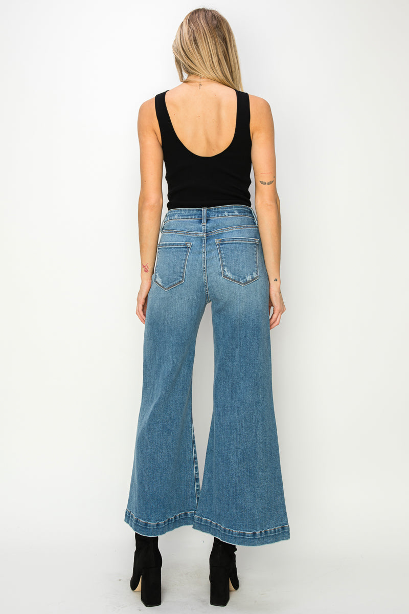 Noa High Rise Crop Palazzo Jeans