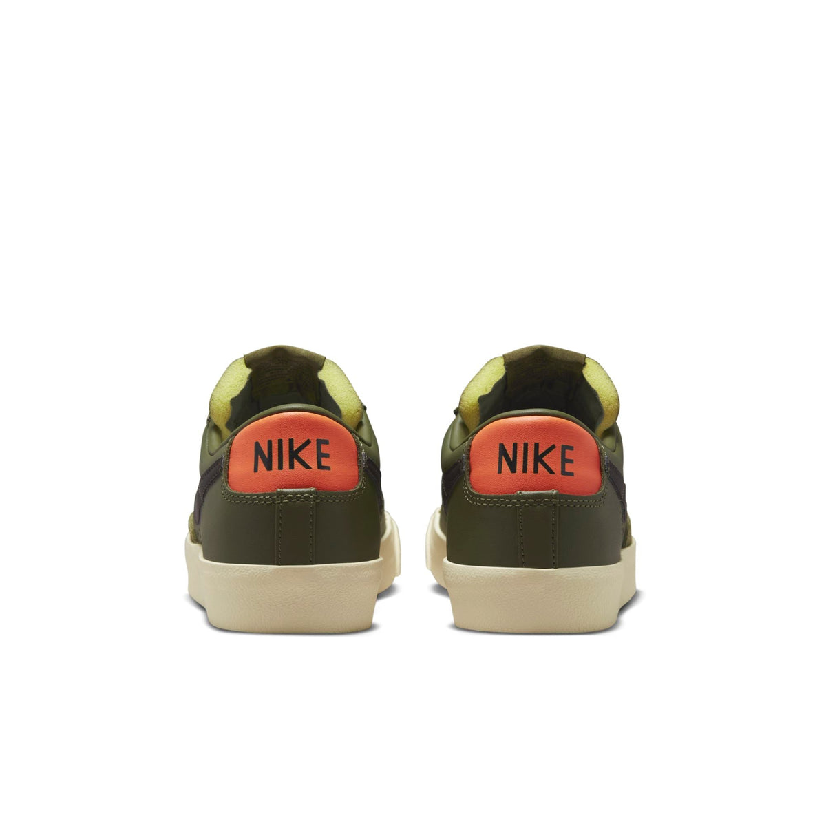 Nike Women's Blazer Low 77 'Medium Olive Orange Trans' Sneakers