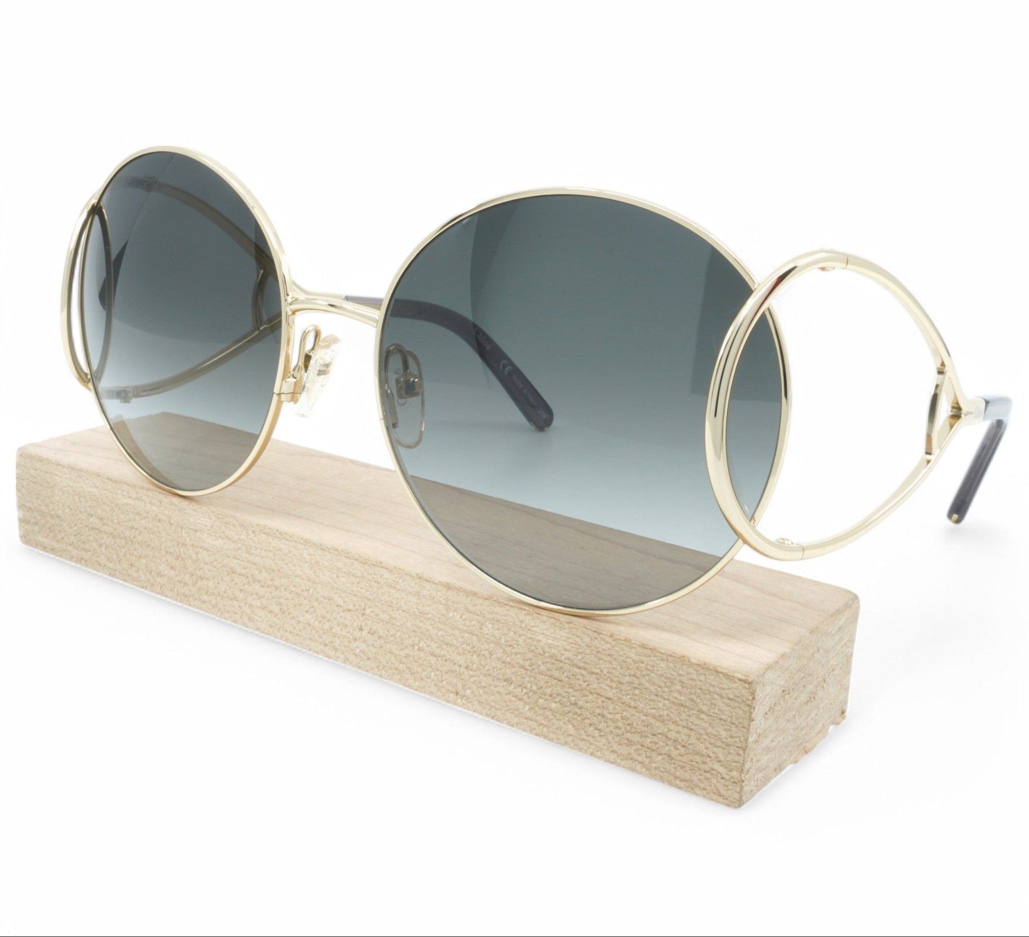 Chloe round sunglasses CHLOÉ EYEWEAR Iconic round-frame gold-tone sunglasses | NET  main image 3
