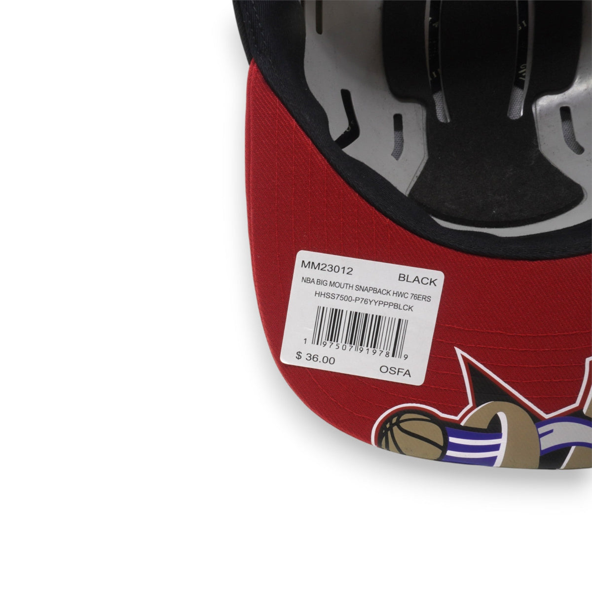 Mitchell & Ness Men's NBA Big Mouth Snapback Hwc 76Ers Snapback Caps