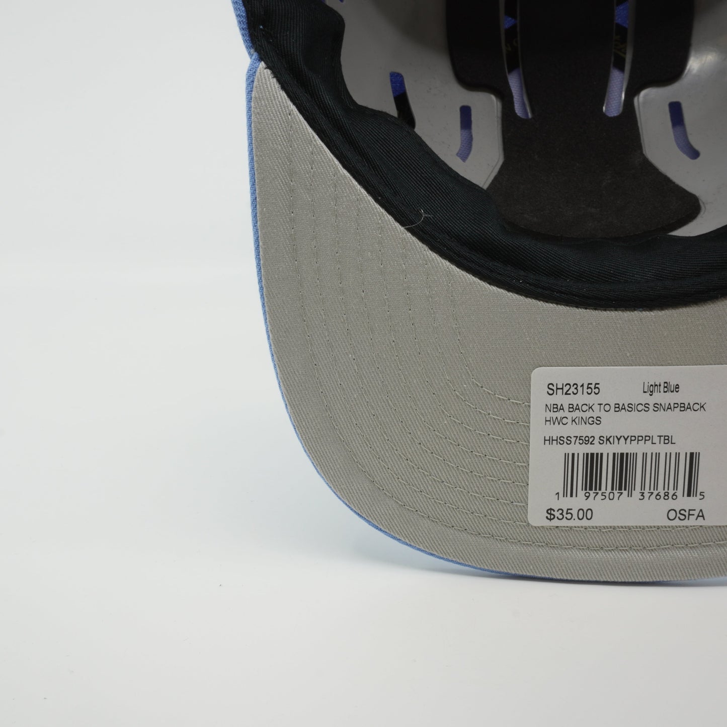 Men's Mitchell & Ness NBA Back To Basics Snapback Hwc Kings - Light Blue