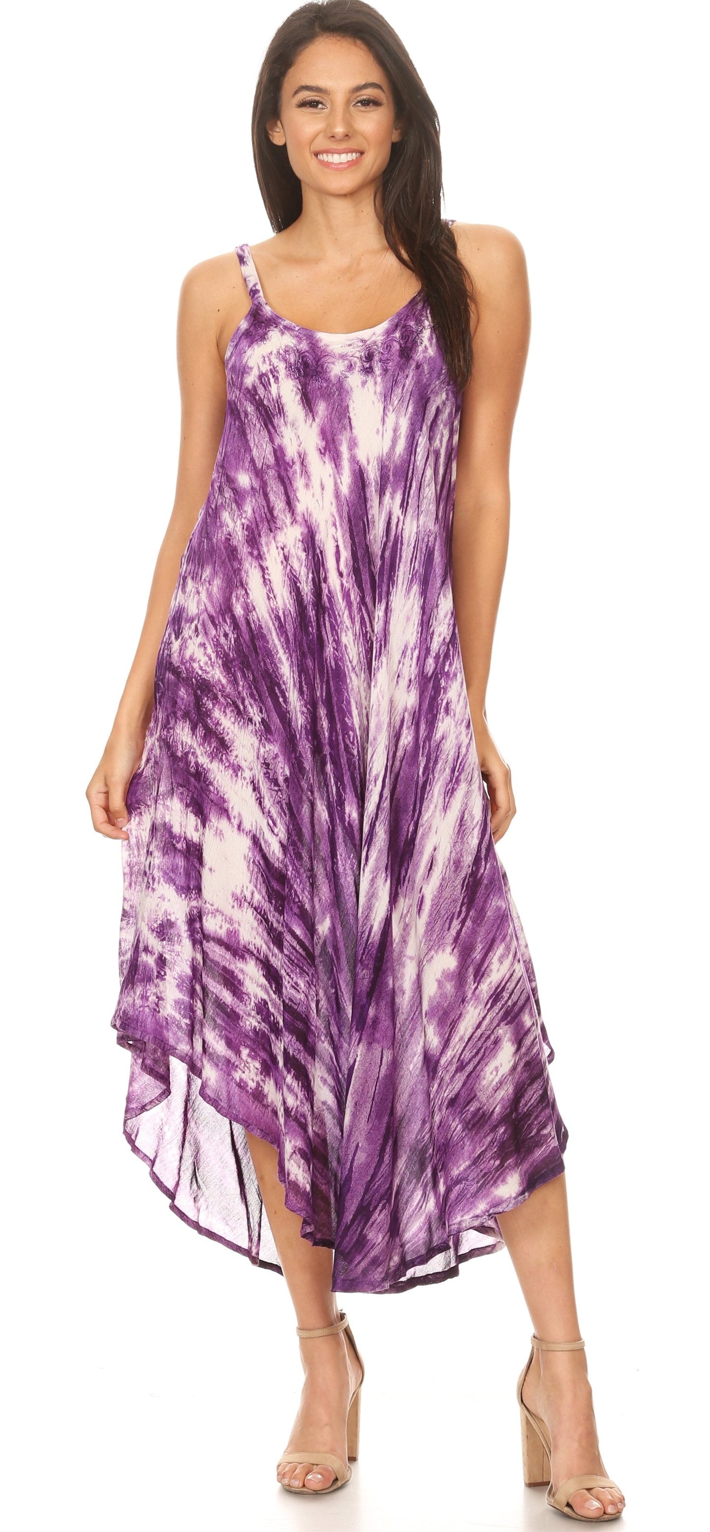 Sakkas Liz Women's Maxi Loose Sleeveless Summer Casual Tank Dress Cover-up Caftan